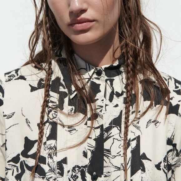 PRINTED SHIRT DRESS
ECRU / BLACK - Picture 9 of 10